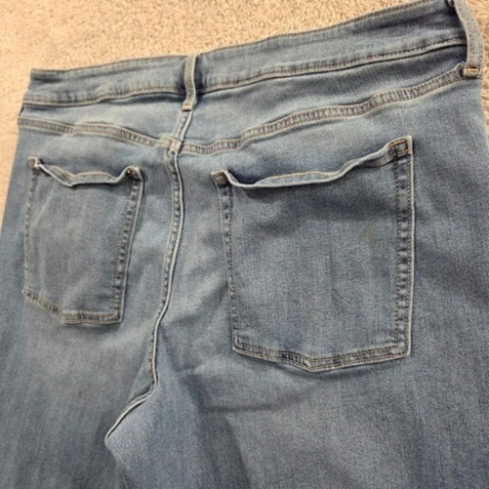 Old Navy High Rise Wow Wide Leg‎ Jeans Cropped Women's 18P Blue Denim Stretch